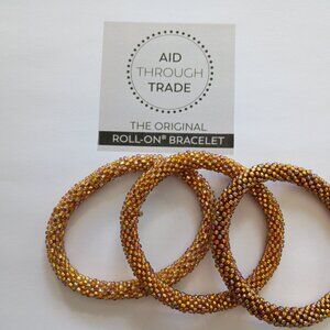 Fair Trade Aid Through Trade - 3 Roll-On Glass Beaded Bracelets